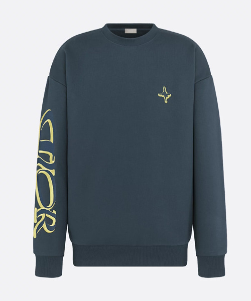 로고 자수 코튼 스웨트셔츠