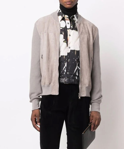 스웨이드 봄버 자켓