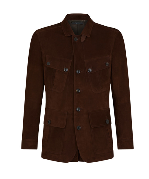 소프트 스웨이드 사토리얼 밀리터리 자켓