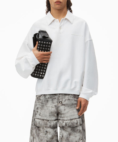 퍼프 로고 오버사이즈 폴로 스웨트셔츠