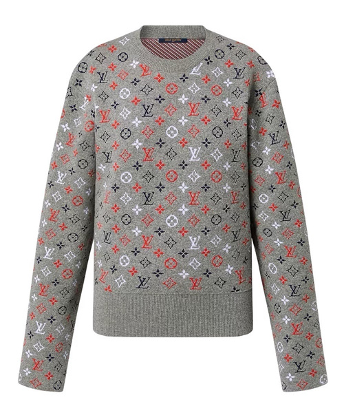 캐시미어 모노그램 자카드 풀 오버