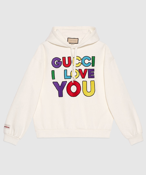 로고 프린트 코튼 후드 스웨트셔츠