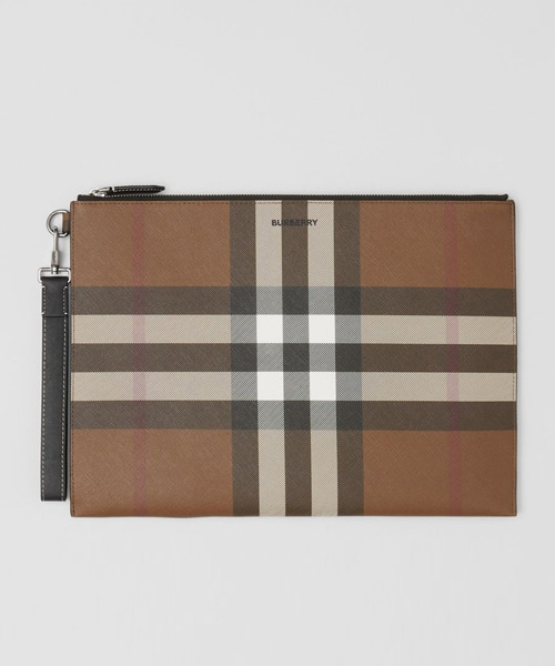 체크 지퍼 파우치