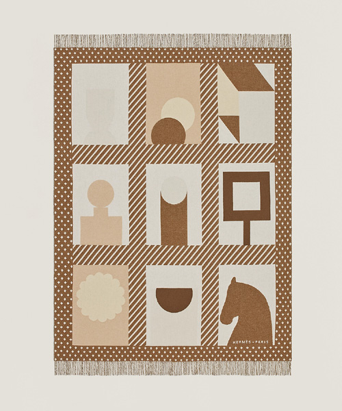 자카드 울 캐시미어 플래드