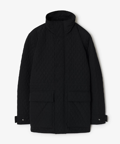 체크 후드 퀄팅 나일론 재킷