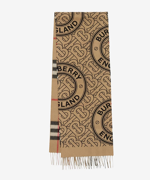 리버시블 체크 모노그램 캐시미어 스카프