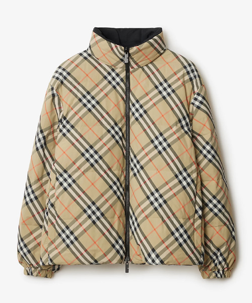 리버시블 체크 나일론 스노든 퍼퍼