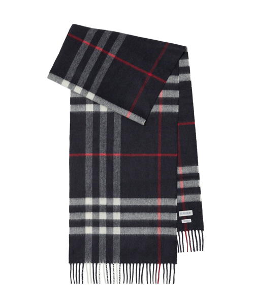 캐시미어 프린지 체크 스카프