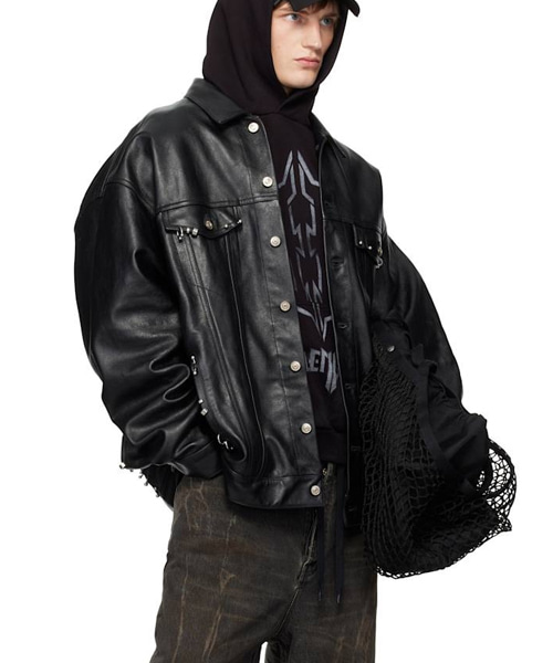 시어링 레더 자켓