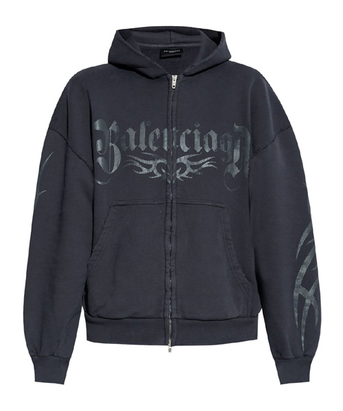 로고 프린트 코튼 후디 재킷