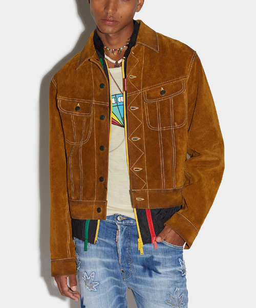 가죽 L.A 진 재킷