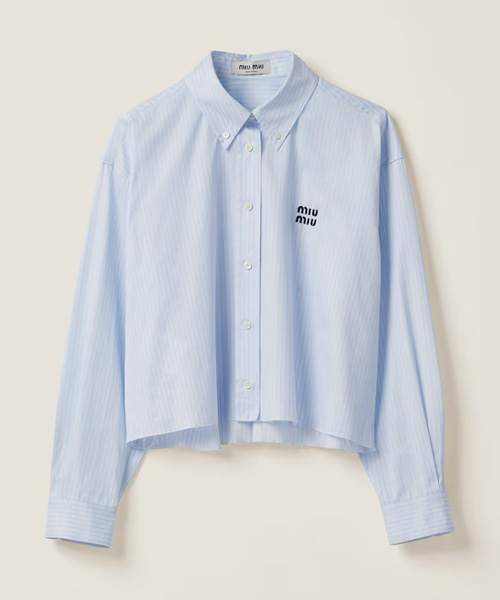 스트라이프 코튼 셔츠