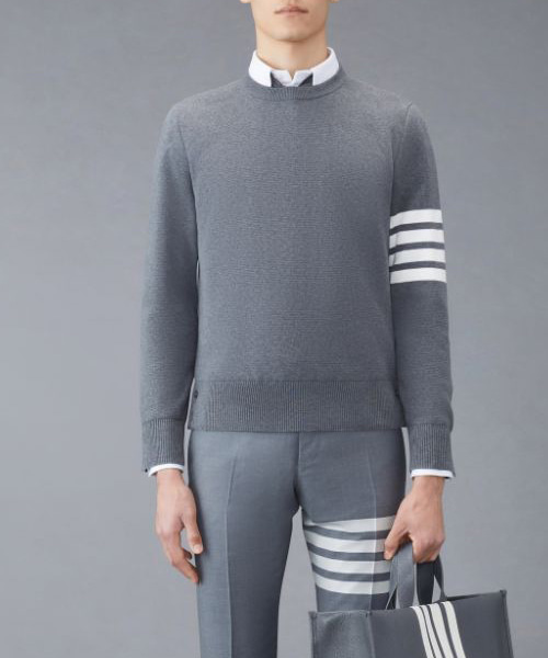 밀라노 스티치 코튼 4-바 크루넥 풀오버