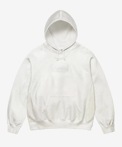 x MAISON MARGIELA포일 박스 로고 후드 스웨트셔츠