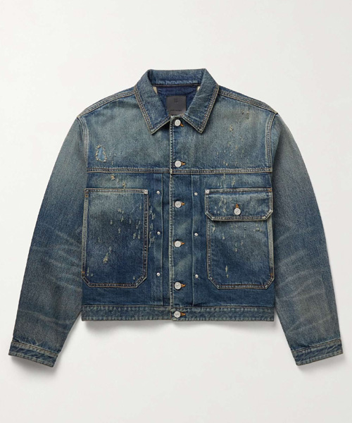 디스트레스드 데님 재킷