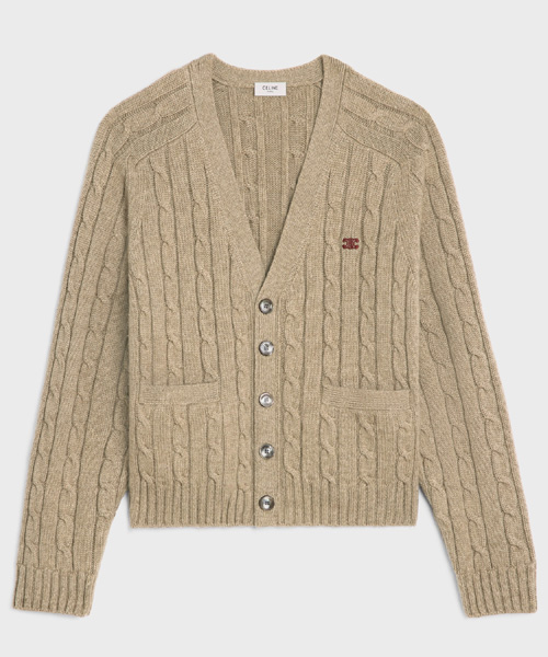 트리옹프 케이블 니트 캐시미어 라이트 토프 가디건