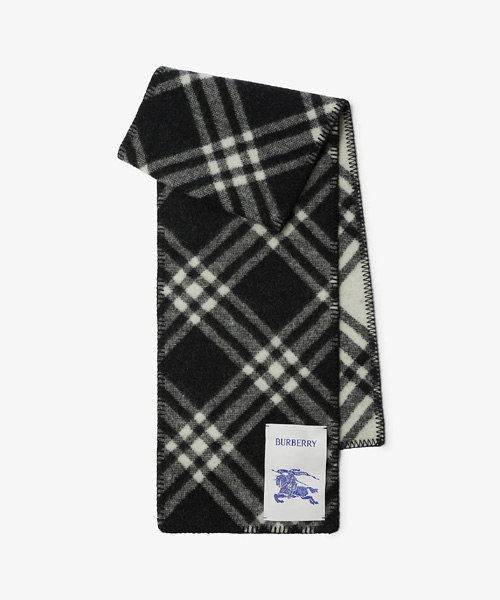 체크 울 스카프