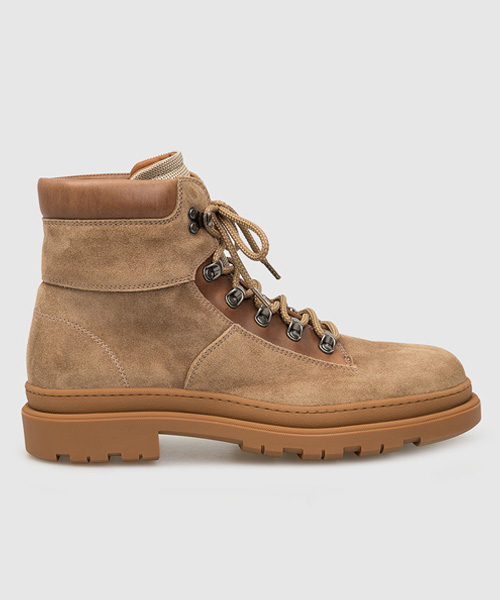 가죽 트리밍 스웨이드 부츠