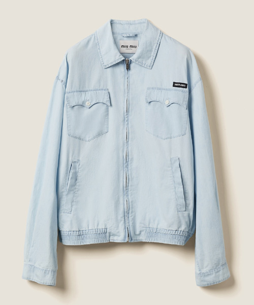 샴브레이 블루종 자켓