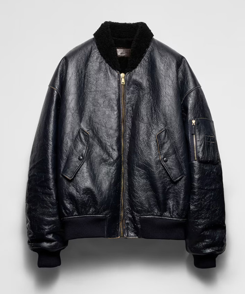 나파 가죽 바머 재킷