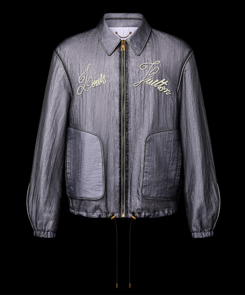 엠브로이더드 나일론 블루종