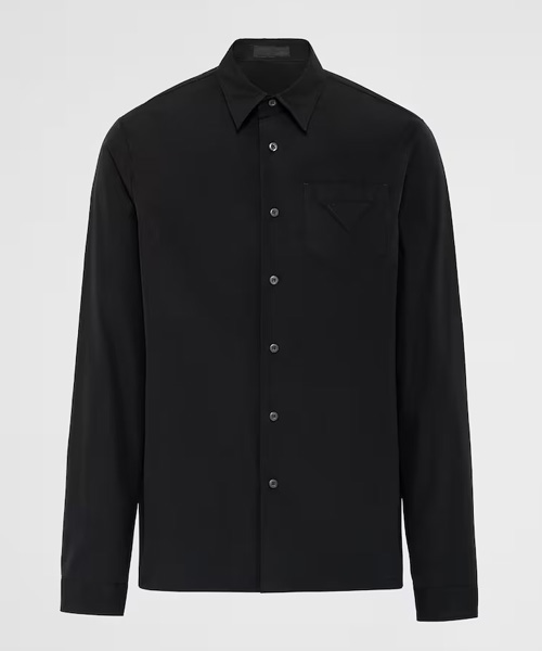 삼각로고 패치 코튼 셔츠