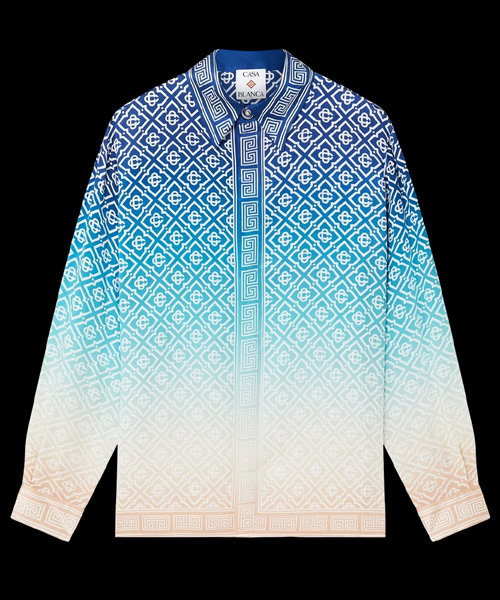 자카드 그라디언트 실크 셔츠