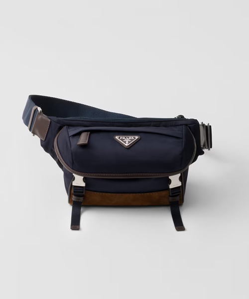 스몰 리나일론 및 가죽 숄더백