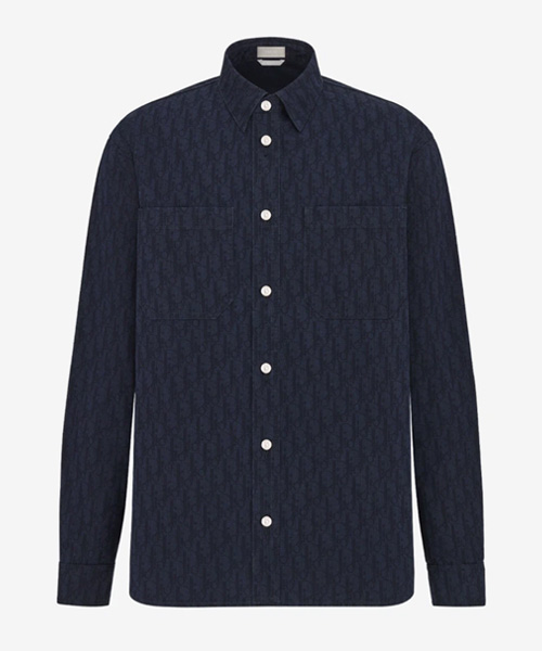 디올 오블리크 카스리 코튼 데님 셔츠