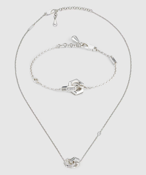 지르코니아 지오메트릭 G체인 주얼리 세트