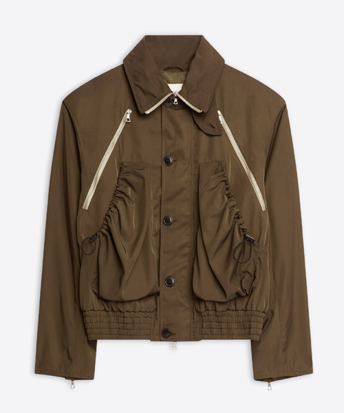 러치드 디테일 태피터 자켓