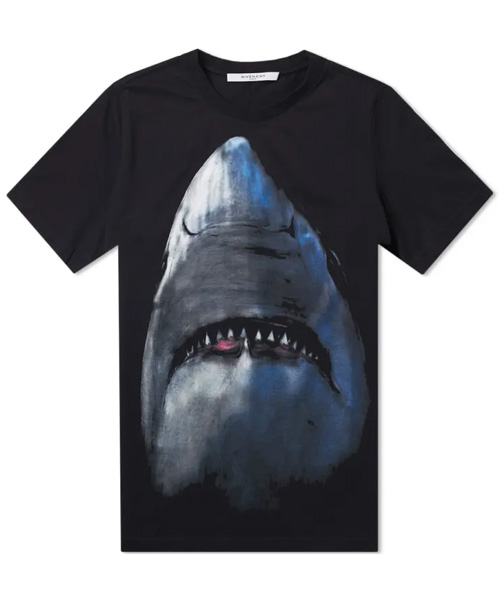 샤크 프린트 코튼 티셔츠