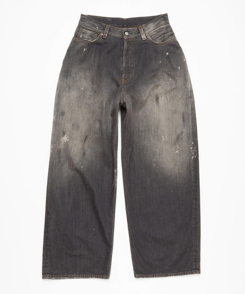 페인트 디테일 다크 워싱 배기핏 진