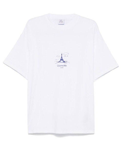 에펠 타워 프린트 코튼 티셔츠