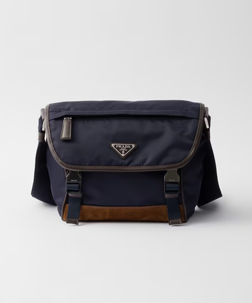 스몰 리나일론 및 가죽 숄더백