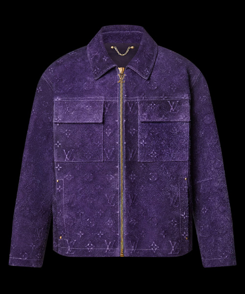 워크웨어 모노그램 엠보서드 스웨이드 자켓