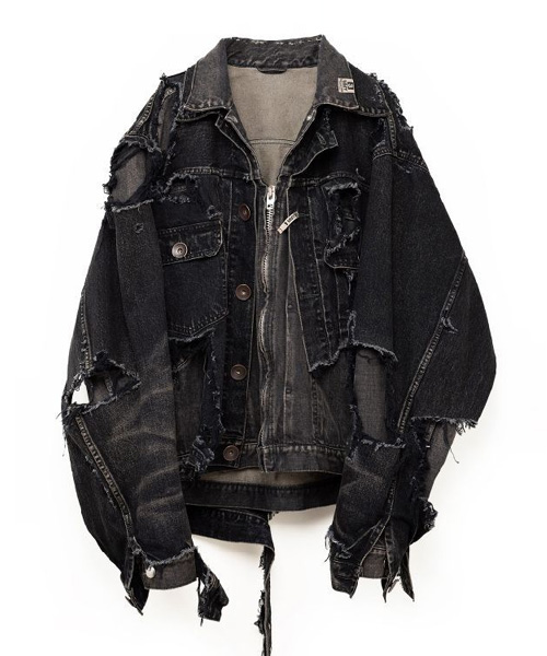 데미지 레이어드 데님 자켓
