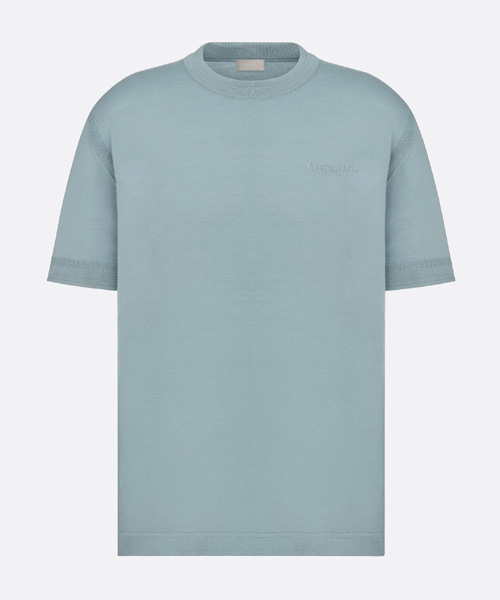 로고 자수 숏 슬리브 니트