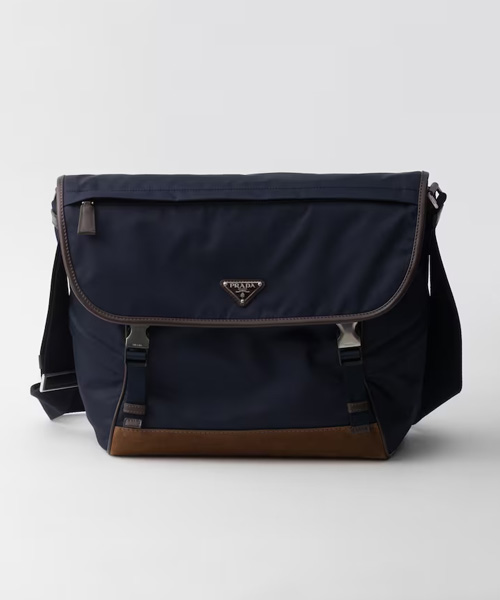 스몰 리나일론 및 가죽 숄더백