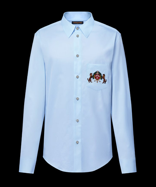 엠브로이더드 롱 슬리브 코튼 셔츠