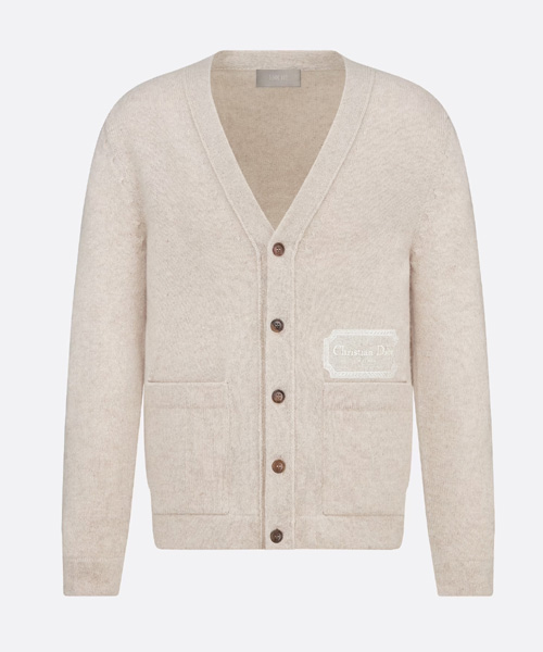 디올 쿠튀르 베이지 캐시미어 가디건