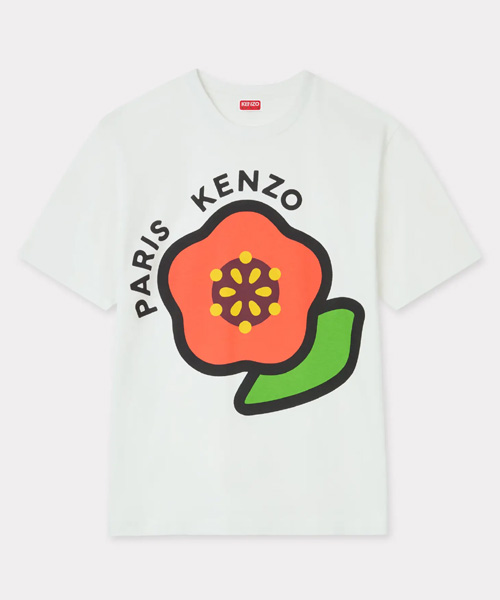 보코 플라워 로고 프린트 화이트 티셔츠