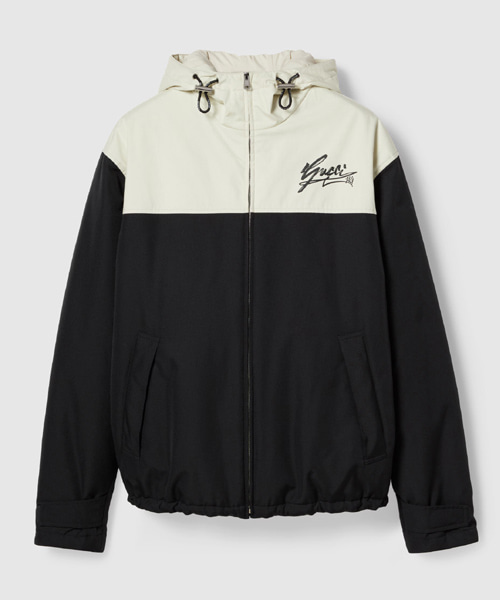 테크니컬 코튼 캔버스 후드 재킷