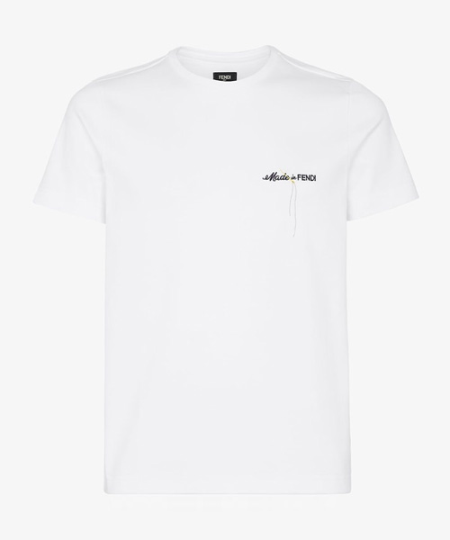 펜디 레터링 자수 코튼 티셔츠