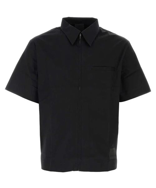 로고 패치 집업 숏 슬리브 셔츠