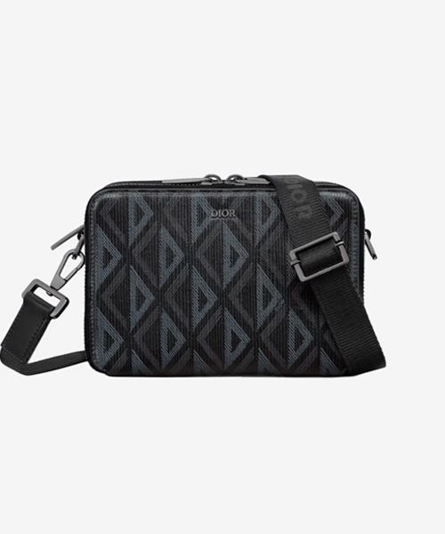 CD 다이아온드 캔버스 스트랩 파우치