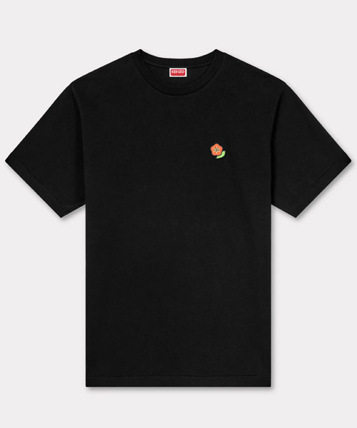 보코 플라워 로고 패치 블랙 티셔츠