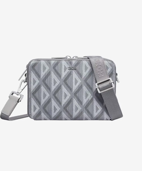 CD 다이아온드 캔버스 스트랩 파우치