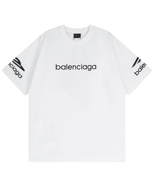 멀티로고 프린트 코튼 티셔츠