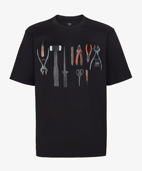 그래픽 프린트 코튼 저지 티셔츠